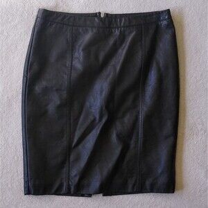 Leather pencil mini skirt with banded waist sz 2